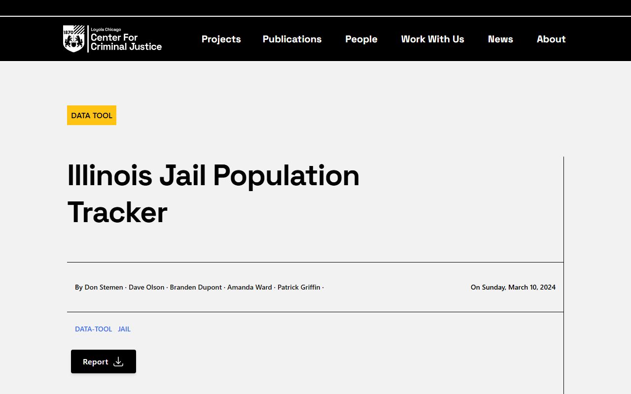 Illinois jail population tracker showing Jefferson County inmate population trend context