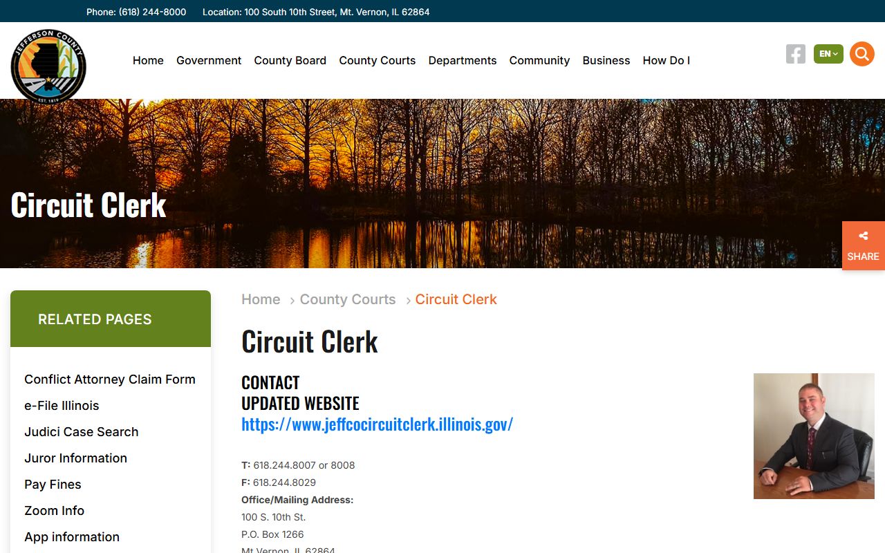 Jefferson County Circuit Clerk page for court records after a jail arrest